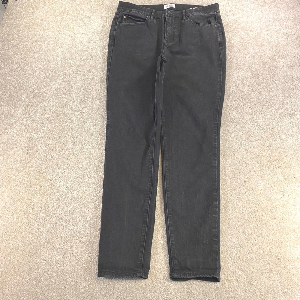 Nicole Miller Soho High Rise Skinny Jeans Womens 12 Black Denim Stretch Pants